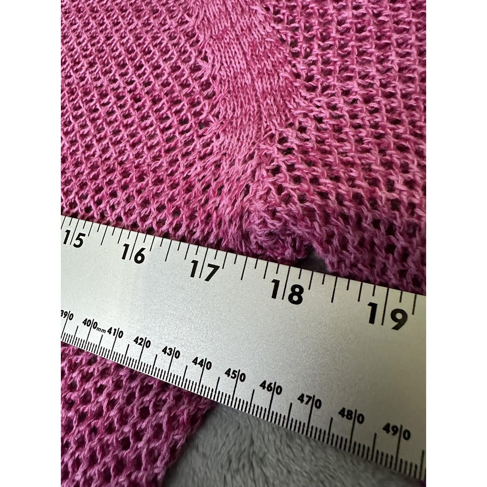 ANA Sweater Womens Large Pink Open Weave Pullover Mesh Knit Top - Picture 7 of 13
